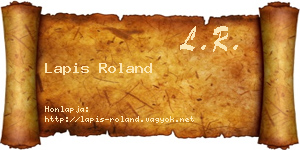 Lapis Roland névjegykártya